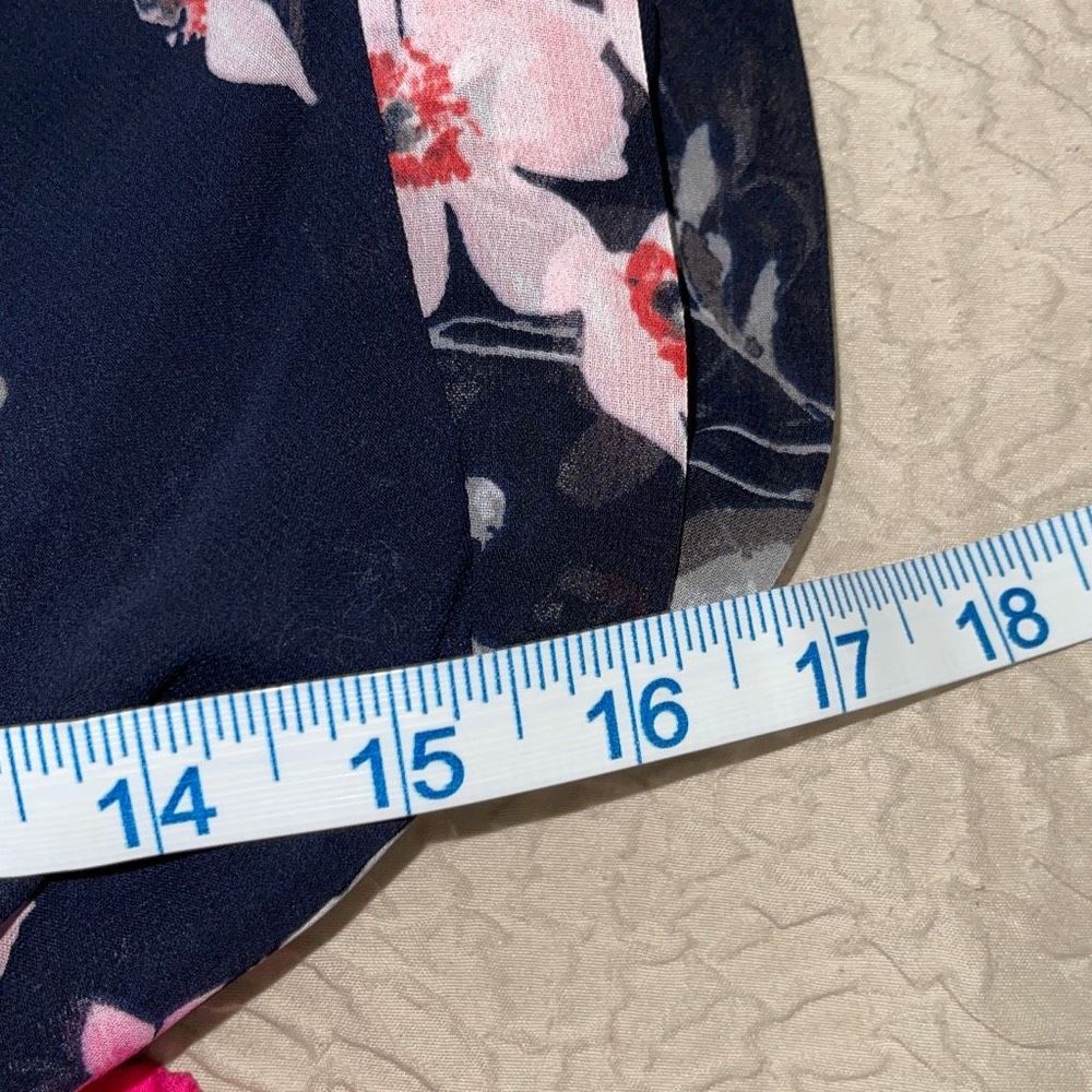 Eliza J High-Low Maxi dress Navy Blue and Cherry Blossom floral Size 10P NWOT - Picture 11 of 12